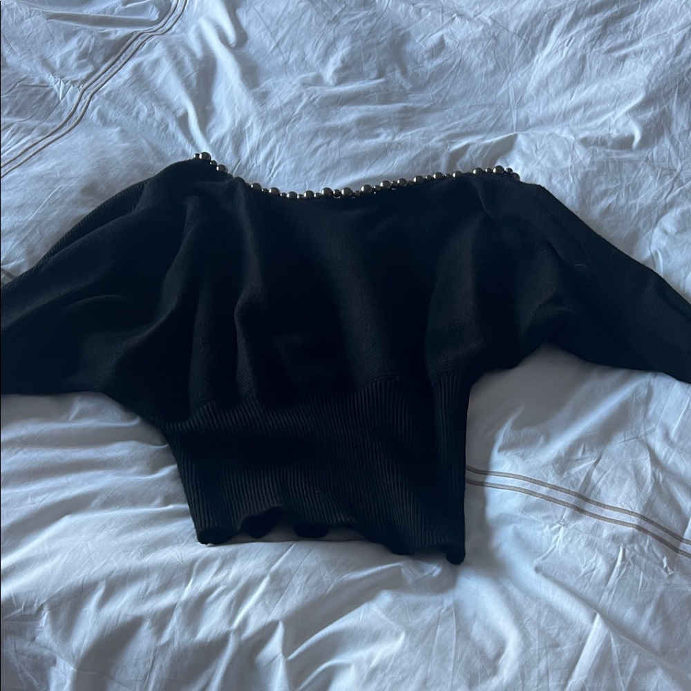 Zara Black Off-the-Shoulder Sweater